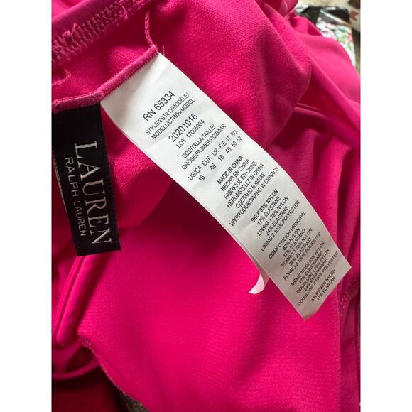 Lauren by Ralph Lauren Ring Swimsuit One Piece Orchid Pink Size 16 NWT - Picture 10 of 13
